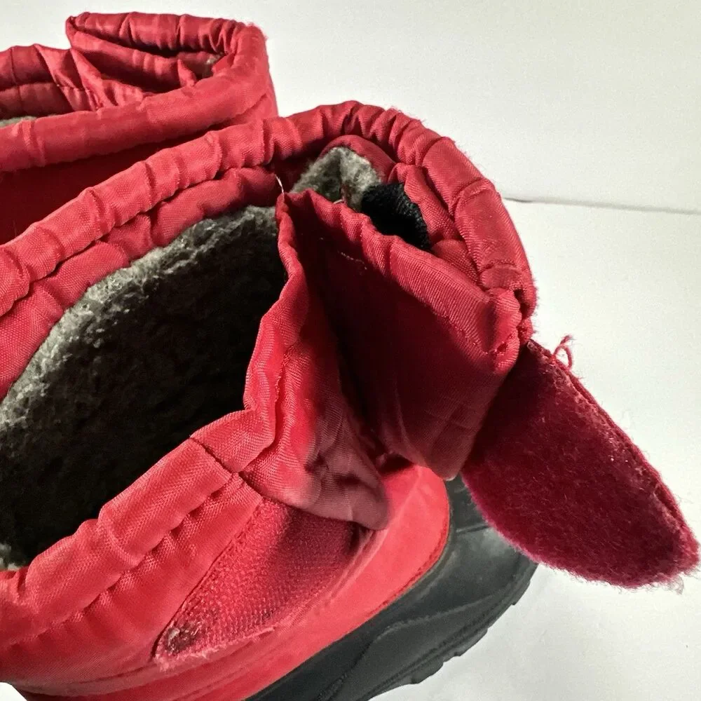 Red Quilted Mid-Calf Winter Snow Boots - Kids Size 3